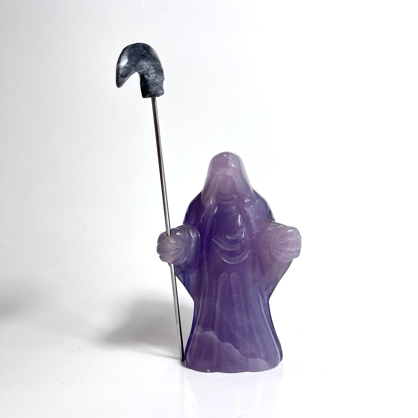 Purple Milky Fluorite | Grim Reaper Carving