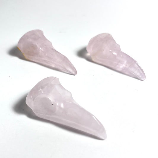 Rose Quartz | Raven Skull Medium