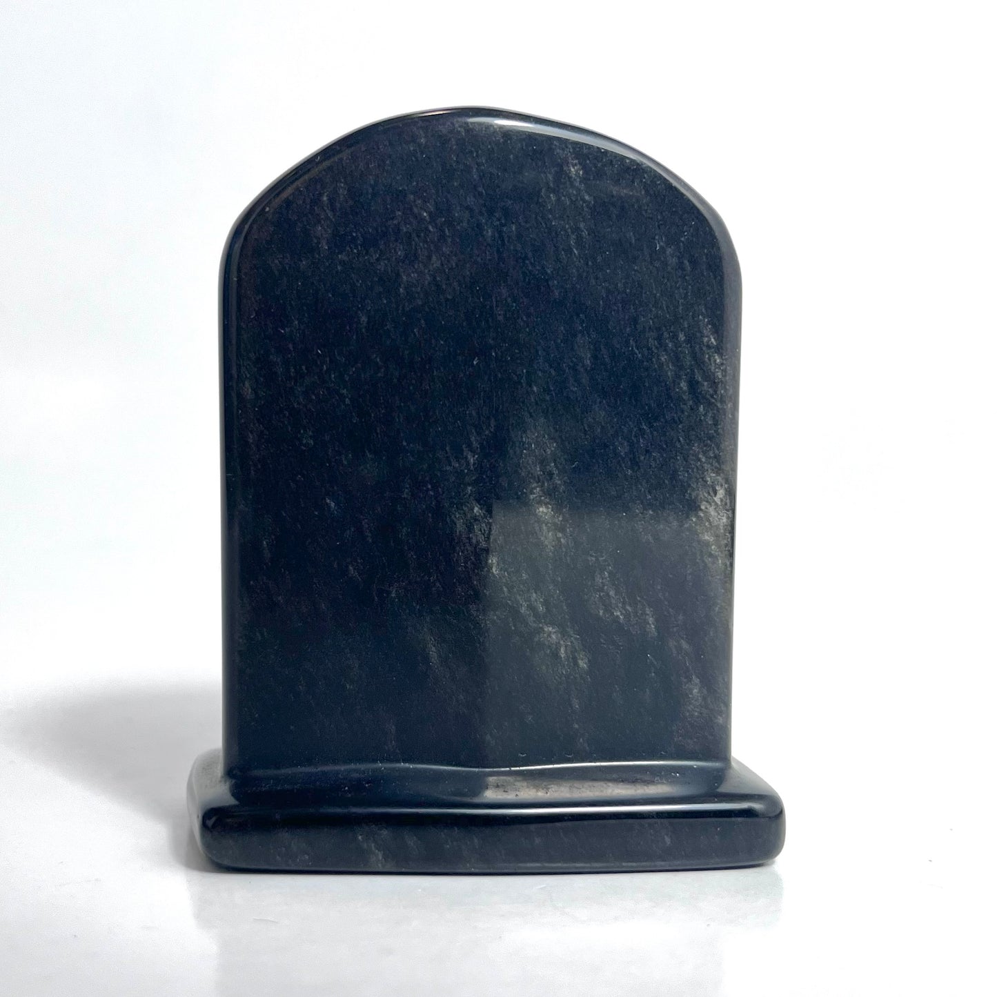 Silver Sheen Obsidian  | Tombstone Carving