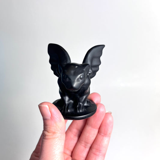 Gargoyle | Black Obsidian Carving