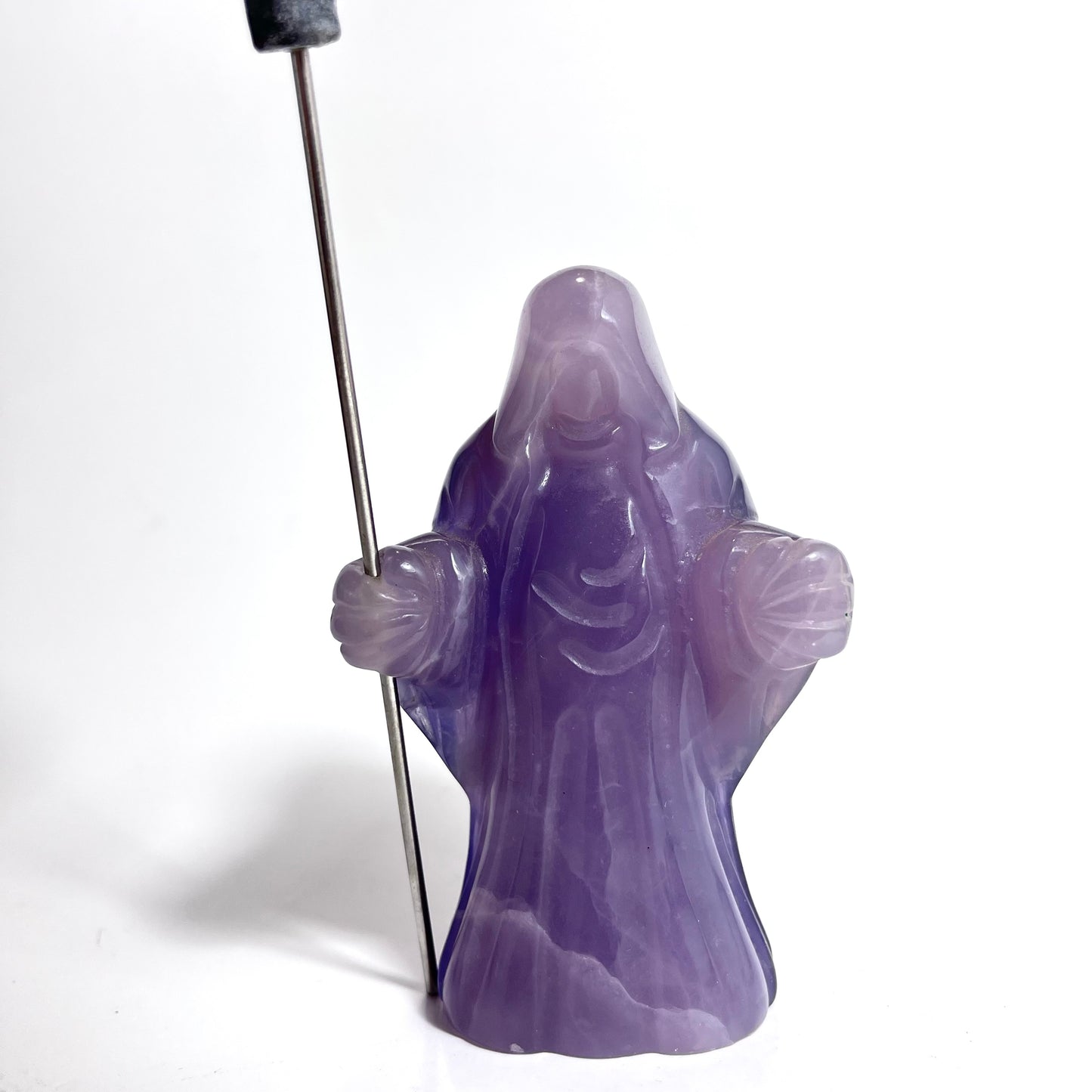 Purple Milky Fluorite | Grim Reaper Carving