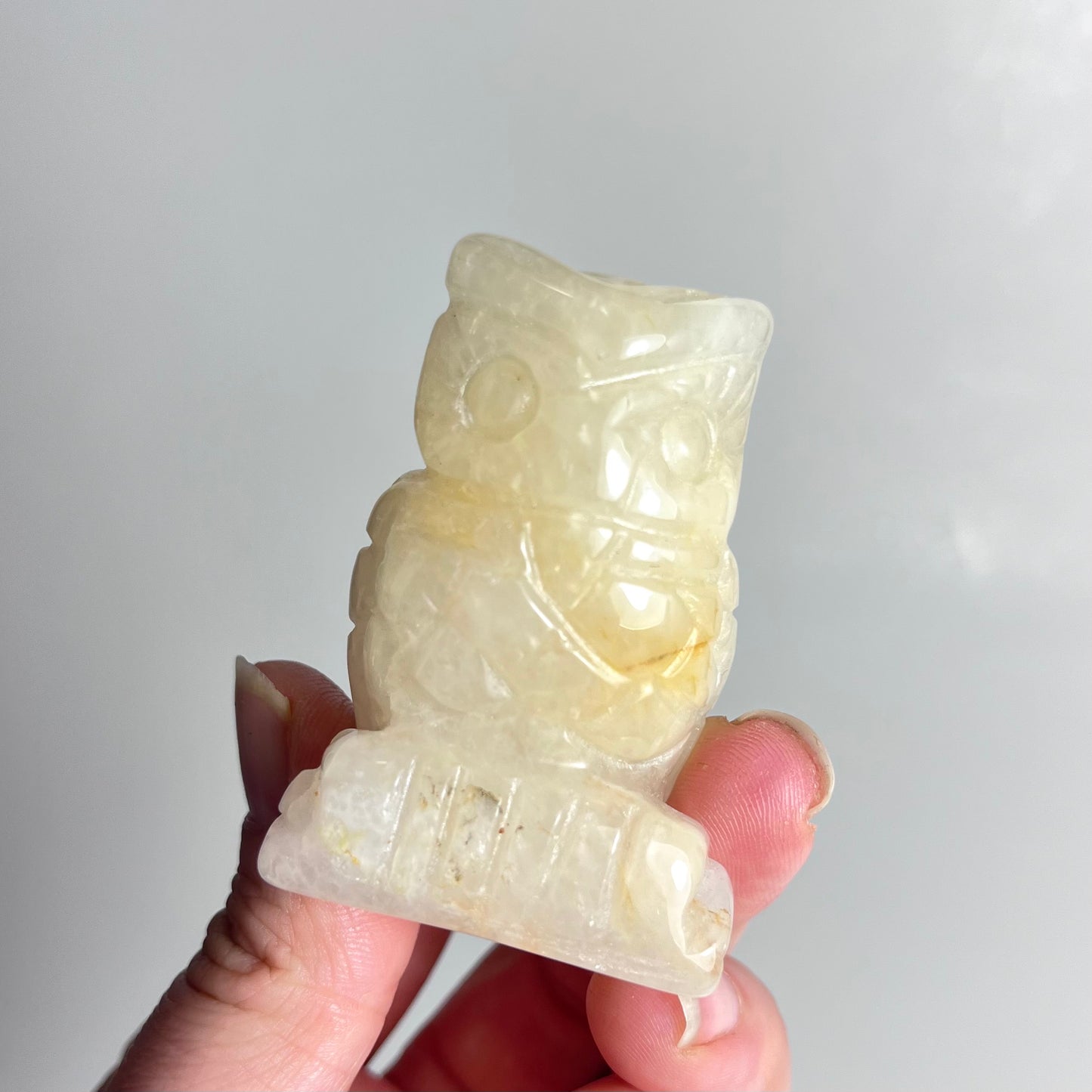 Golden Healer Quartz | Owl Carving