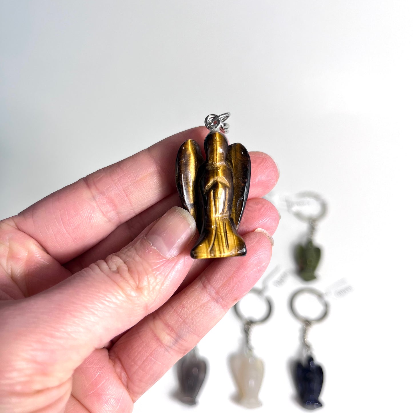 Mix Crystal | Angel Carving Keychain