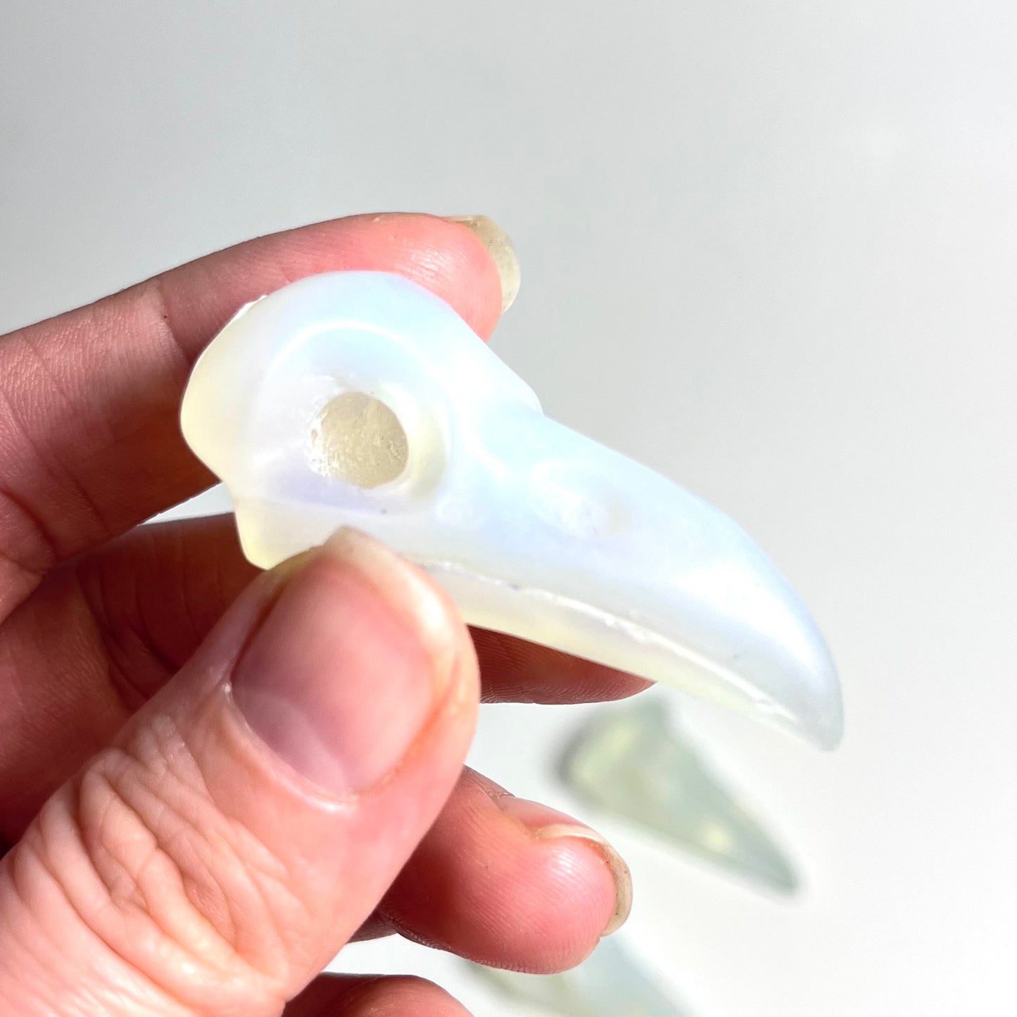 White Opalite | Raven Skull Medium