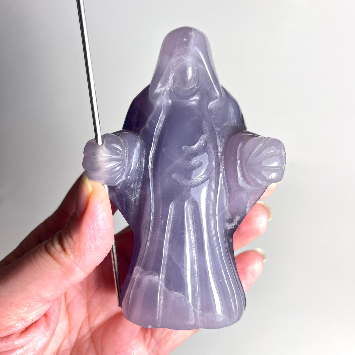 Purple Milky Fluorite | Grim Reaper Carving