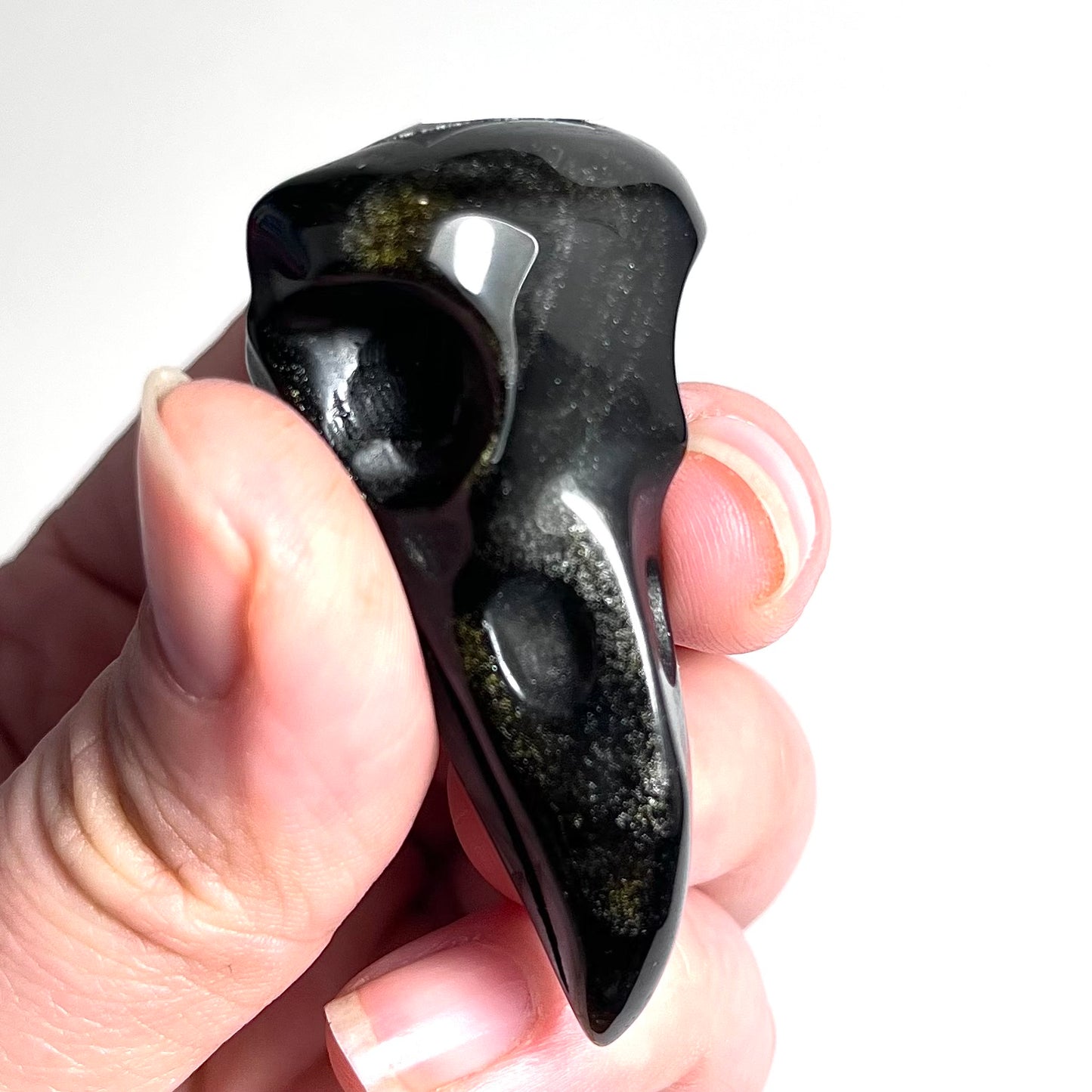 Gold Sheen Obsidian | Raven Skull Medium