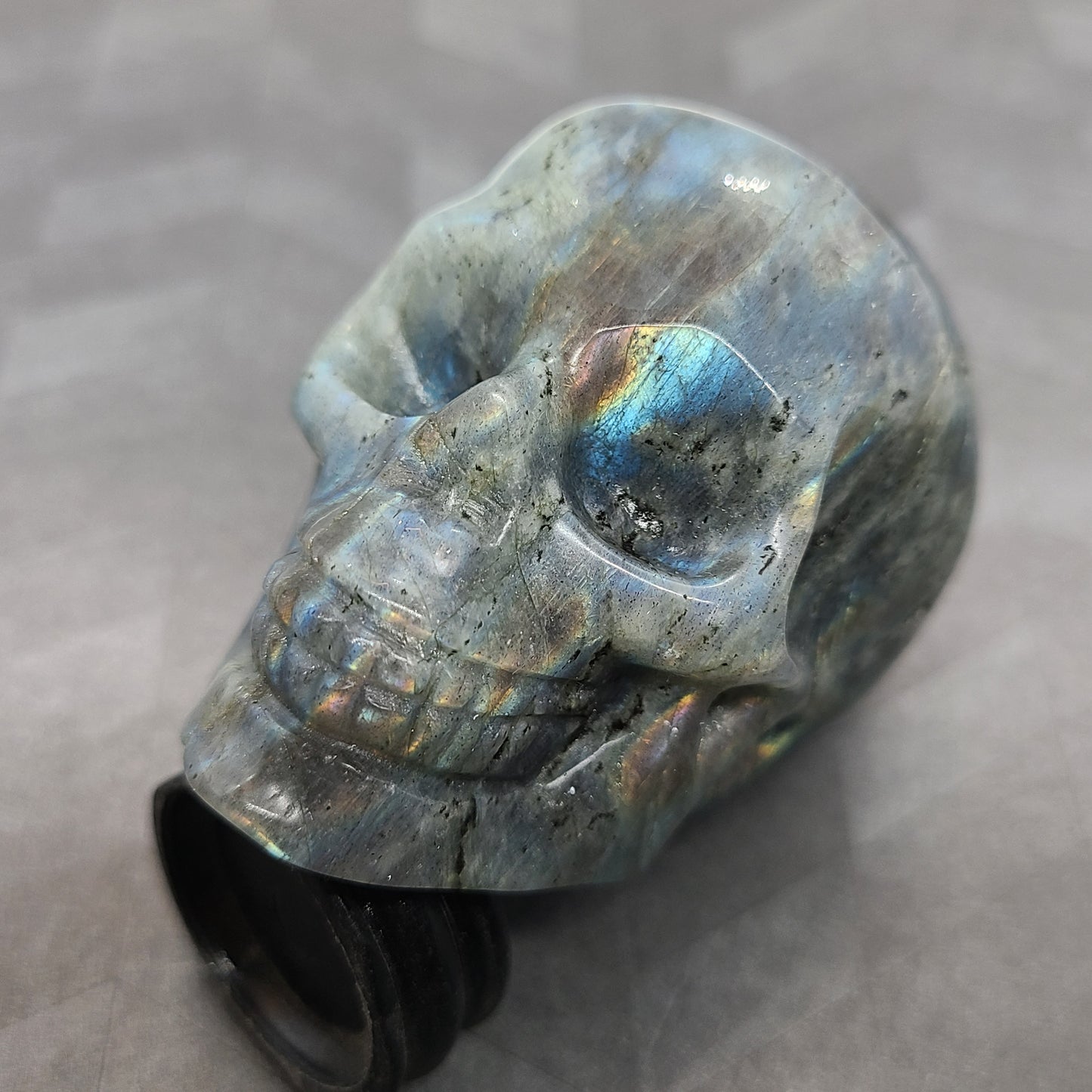 Aventurine verte et Labradorite | Crâne Sculpture