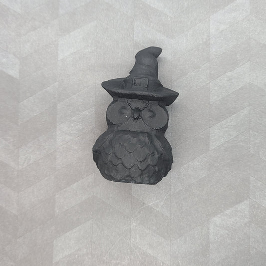 Black Obsidian | Owl with Hat carving