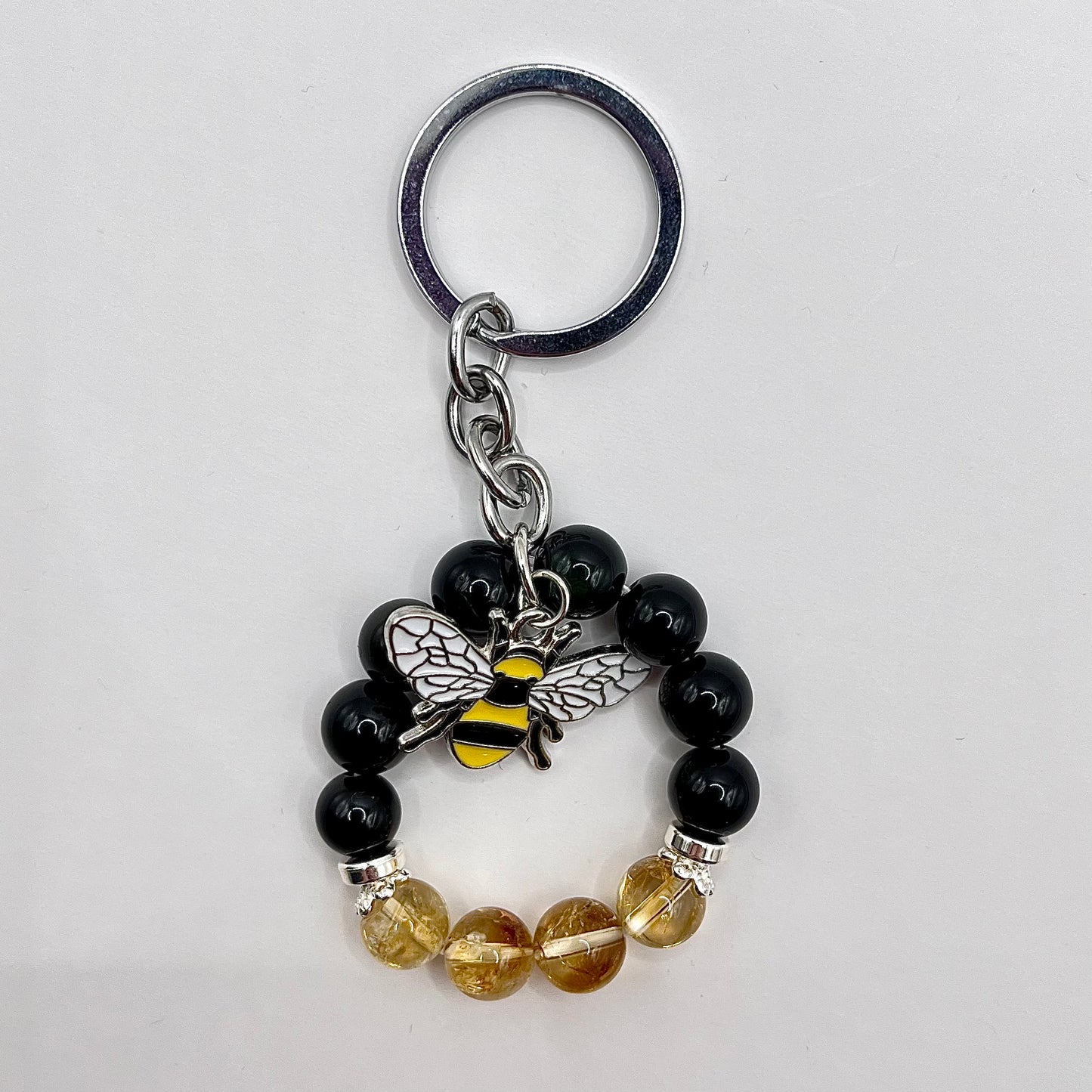 Rainbow Obsidian x Citrine |  Clever Creatures Collection Keychain