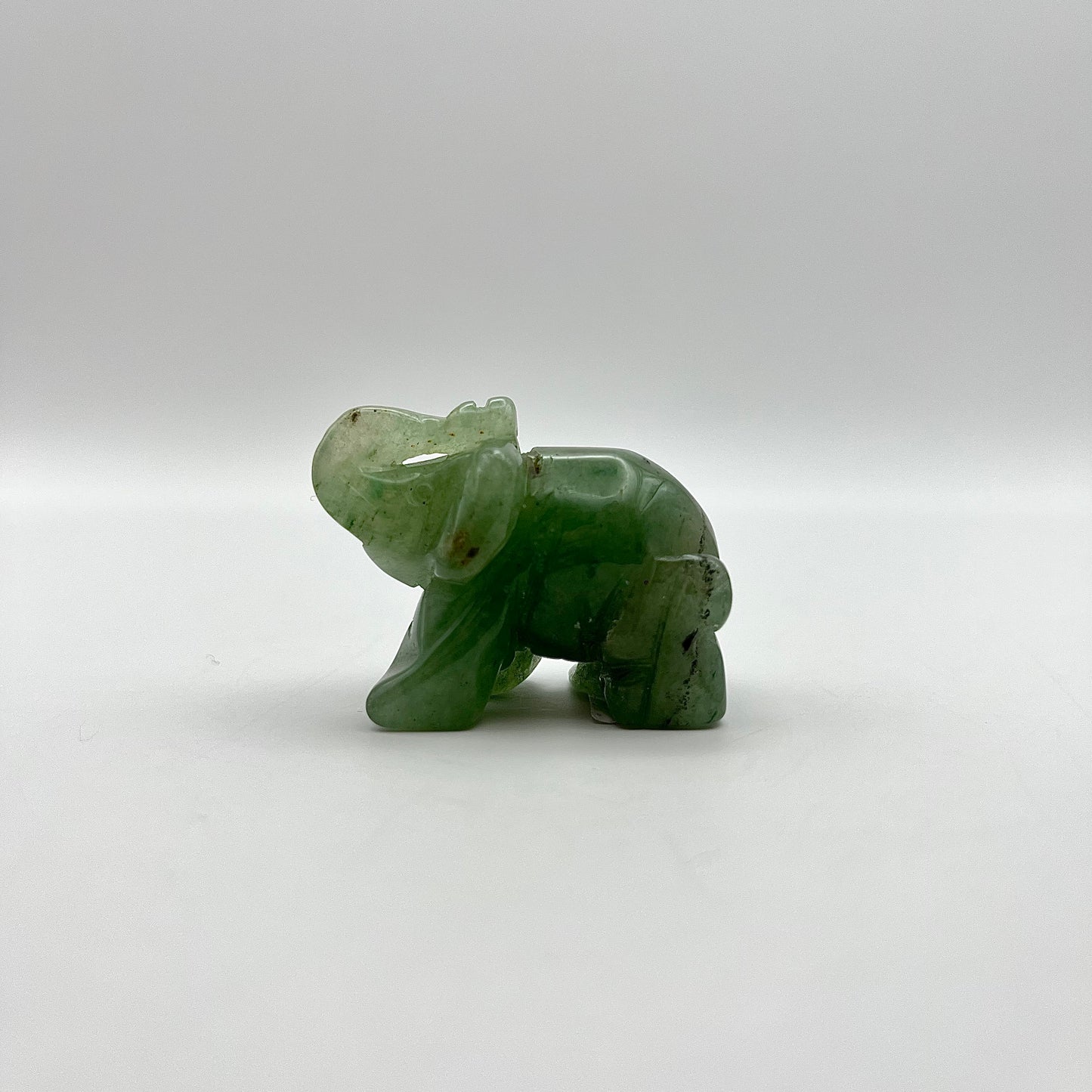 Green Aventurine or Rose Quartz | Elephant Carving