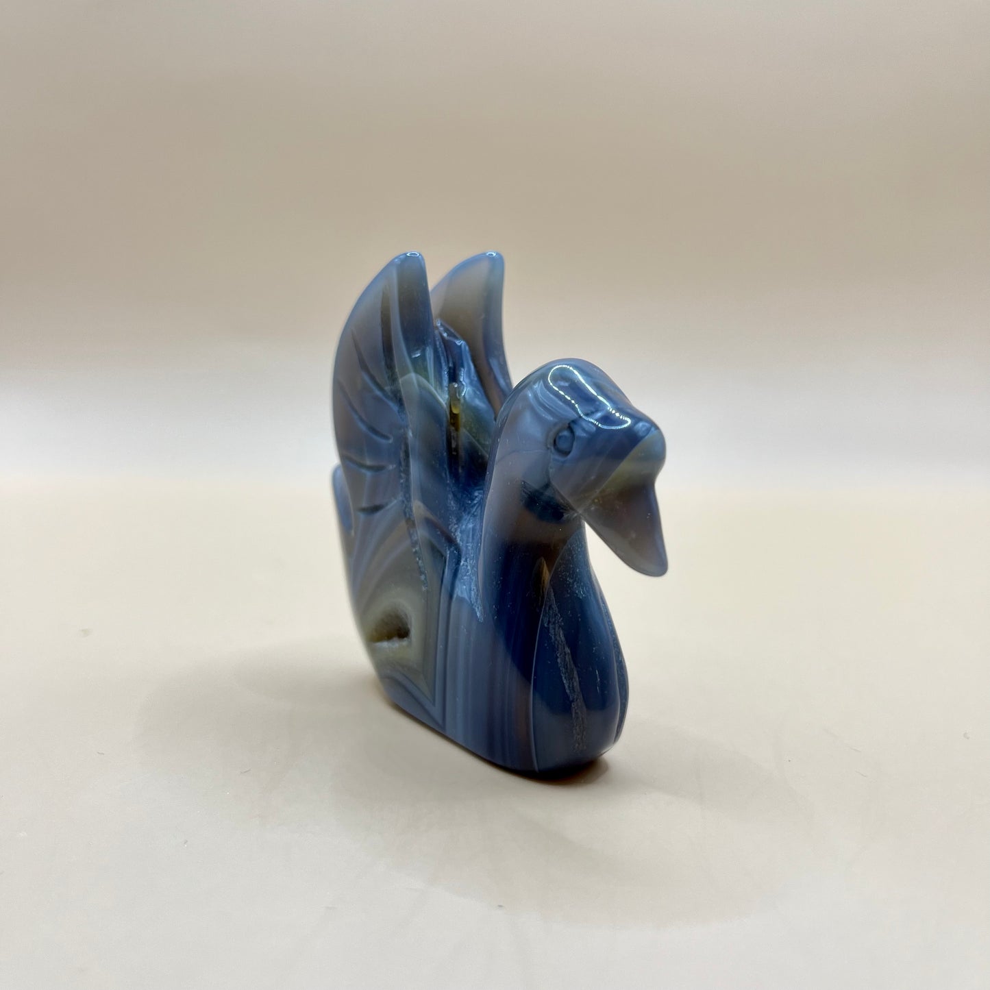 Blue Agate | Swan Carving