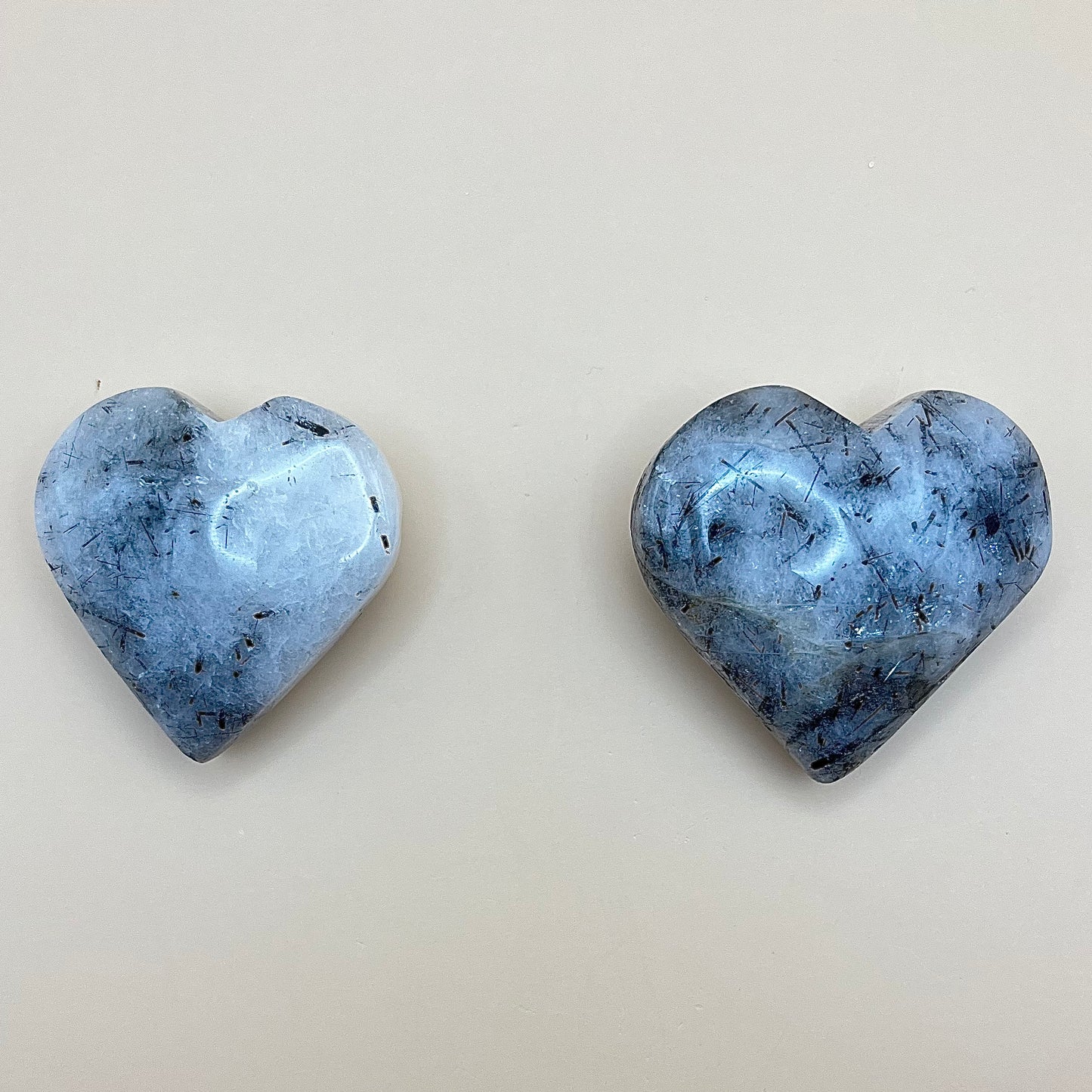 Black Tourmaline in Quartz | Heart Carving